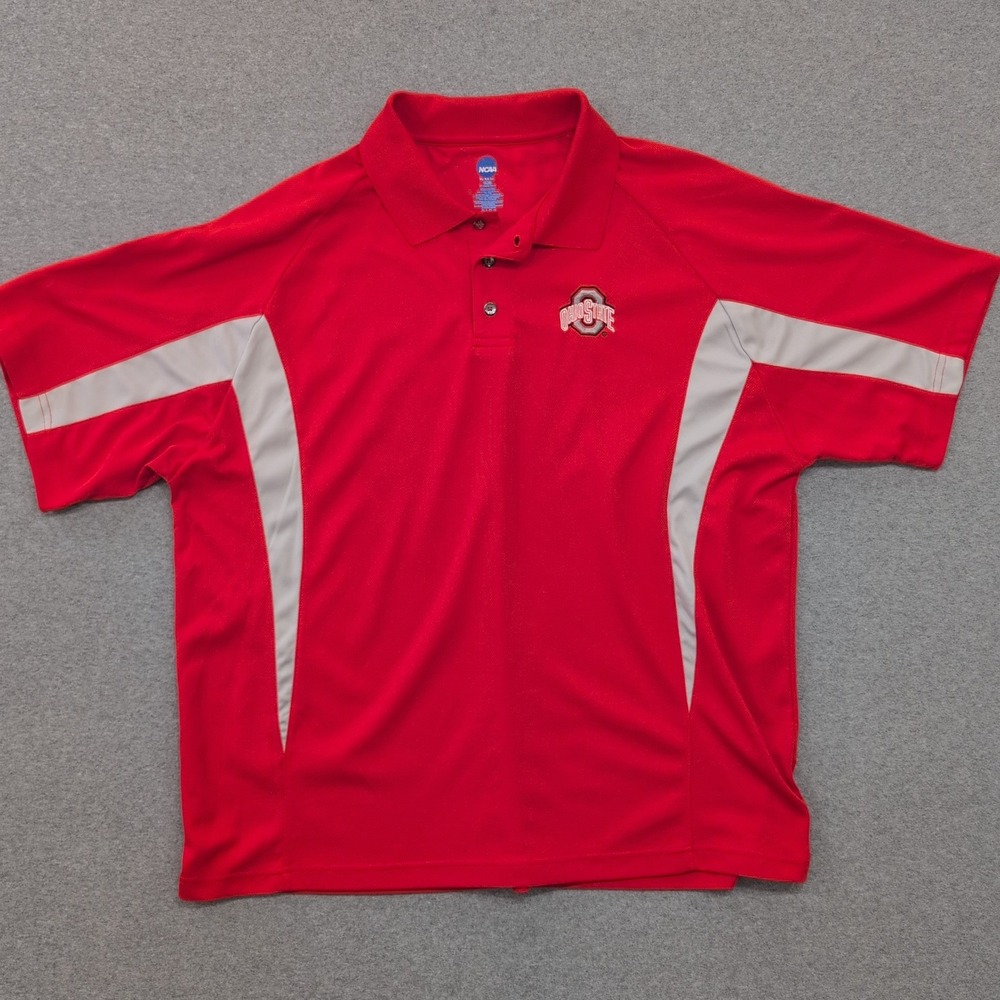 Ohio State Buckeyes NCAA Red Short Sleeve‎ Polo Shirt Men's XL